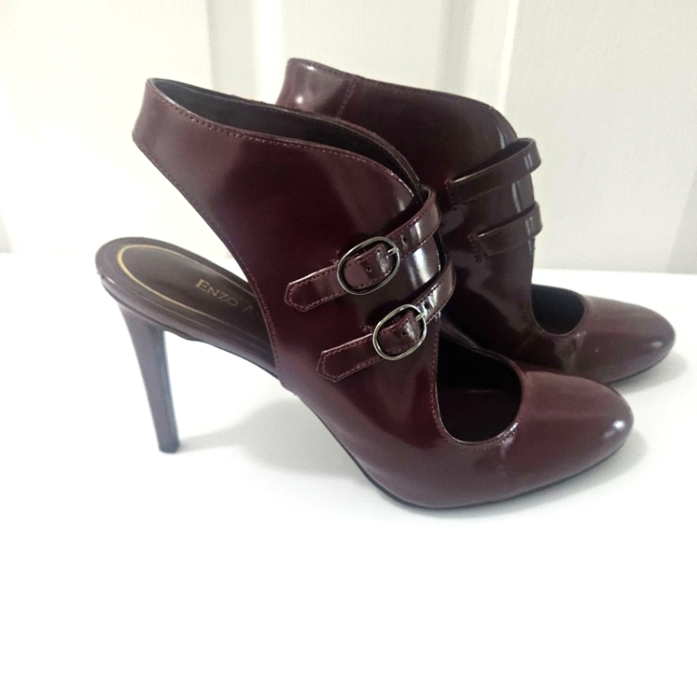 Enzo Angiolini Wine Color High Heeled Slingback Shoes